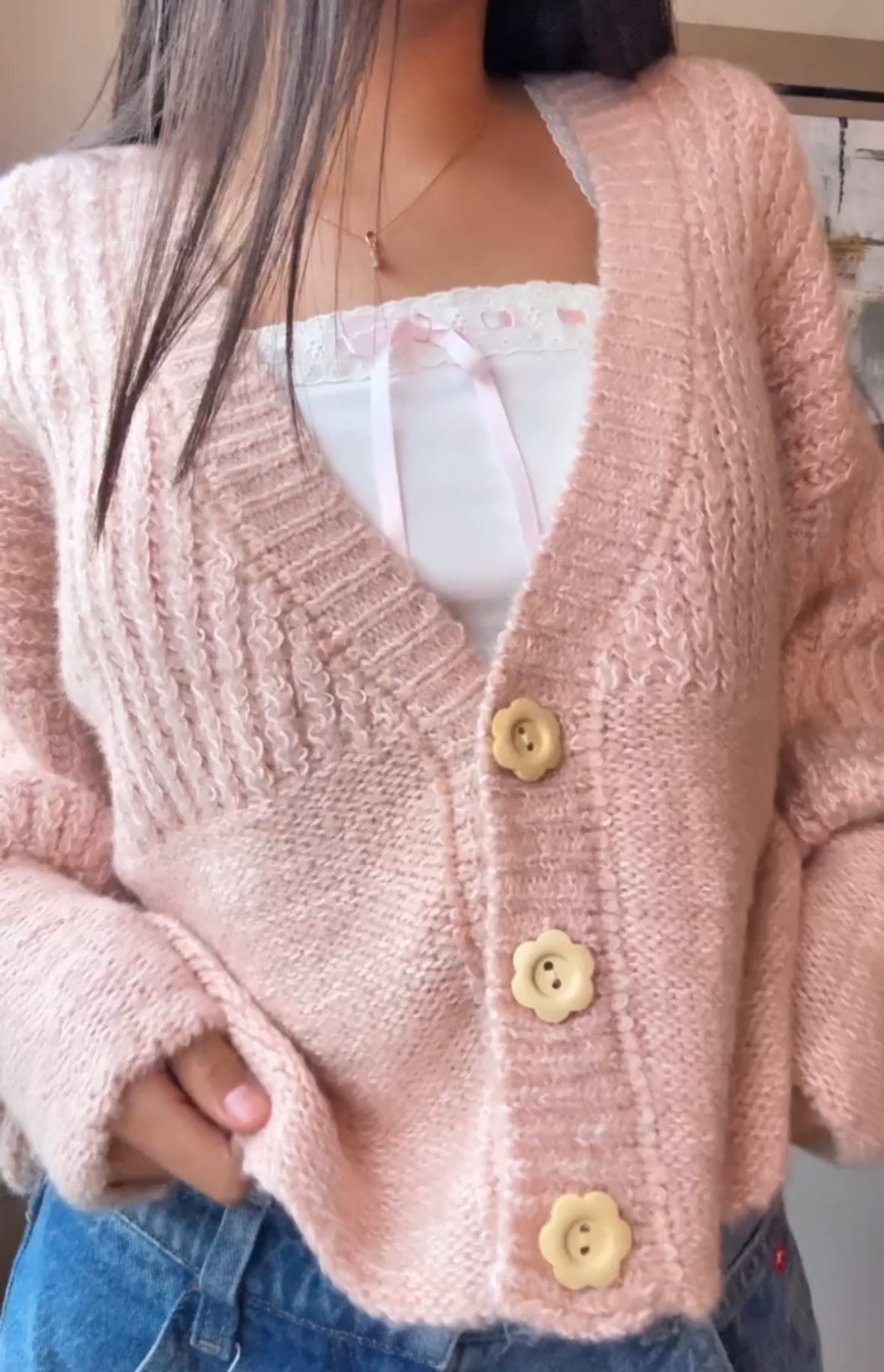 Cardigan Sofía Rosa
