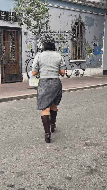 Falda Martina Plomo